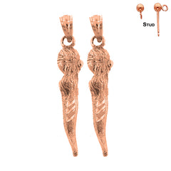 14K or 18K Gold Solid Italian Horn Earrings