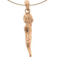 Anhänger aus massivem italienischem Horn, 10 K, 14 K oder 18 K Gold