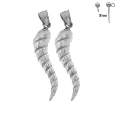 14K or 18K Gold Solid Italian Horn Earrings