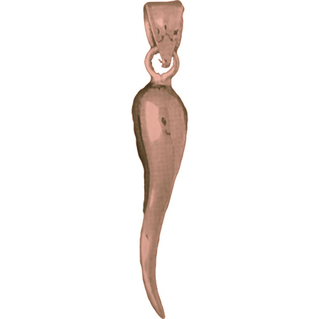 10K, 14K or 18K Gold Solid Italian Horn Pendant