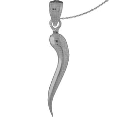 Anhänger aus massivem italienischem Horn, 10 K, 14 K oder 18 K Gold