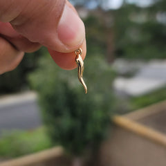 Anhänger aus massivem italienischem Horn aus 14 Karat oder 18 Karat Gold