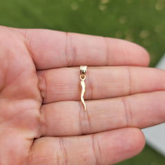 Anhänger aus massivem italienischem Horn aus 14 Karat oder 18 Karat Gold