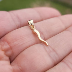 Anhänger aus massivem italienischem Horn aus 14 Karat oder 18 Karat Gold