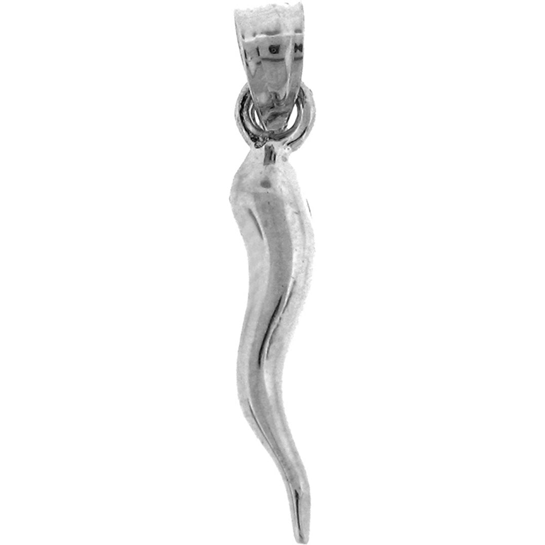 14K or 18K Gold Solid Italian Horn Pendant