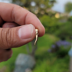 14K or 18K Gold Solid Italian Horn Pendant