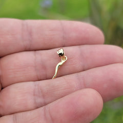 14K or 18K Gold Solid Italian Horn Pendant
