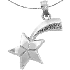 Colgante de estrella fugaz de oro de 14 quilates o 18 quilates