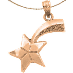 Colgante de estrella fugaz de oro de 14 quilates o 18 quilates