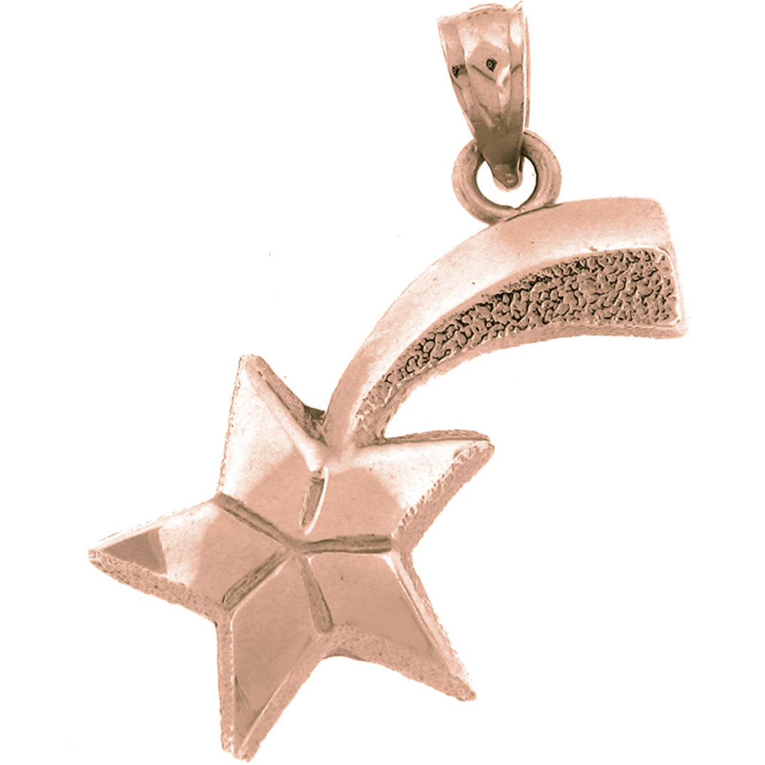 14K or 18K Gold Shooting Star Pendant