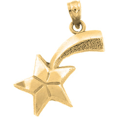 14K or 18K Gold Shooting Star Pendant