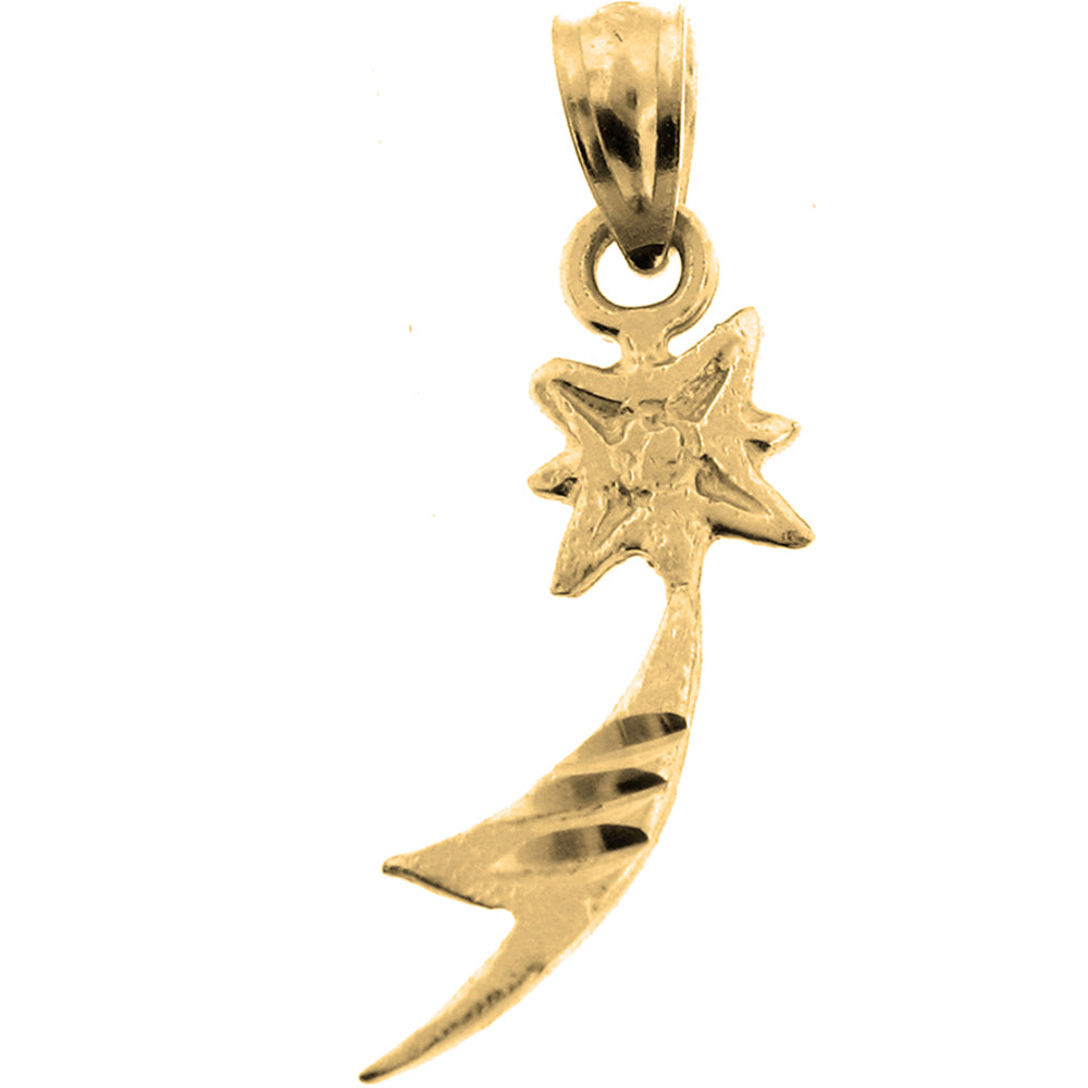 14K or 18K Gold Shooting Star Pendant