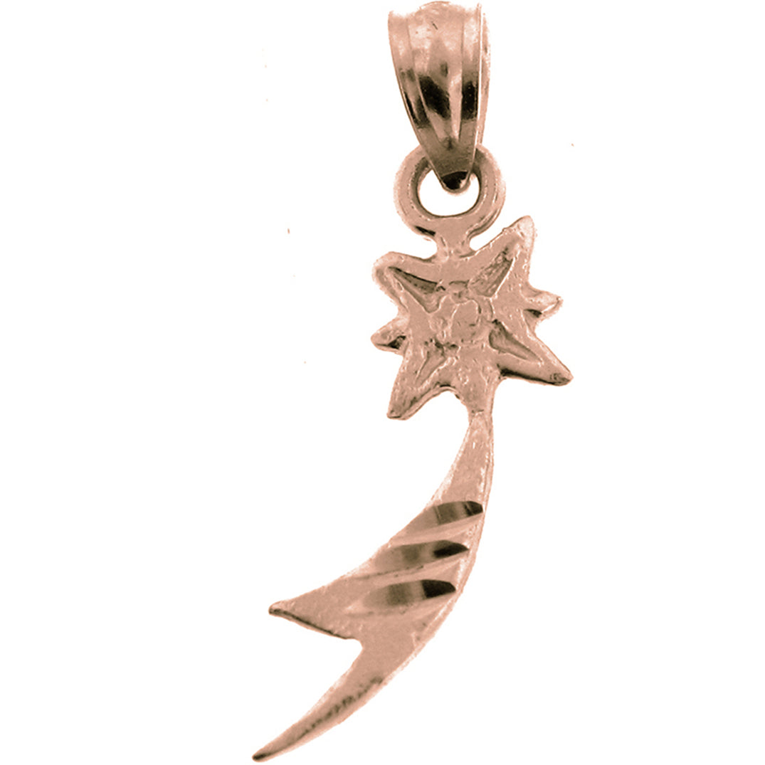 14K or 18K Gold Shooting Star Pendant