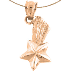 Colgante de estrella fugaz de oro de 14 quilates o 18 quilates