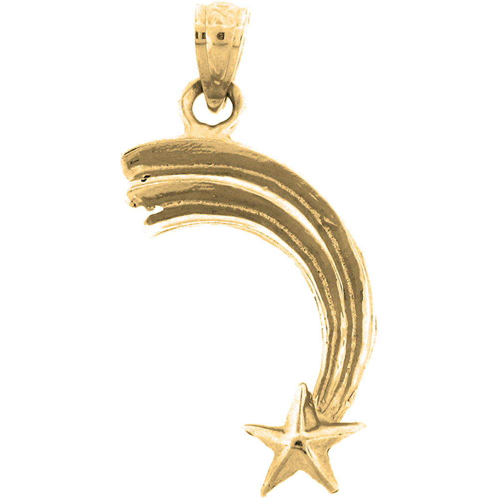 14K or 18K Gold Shooting Star Pendant