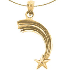 Colgante de estrella fugaz de oro de 14 quilates o 18 quilates