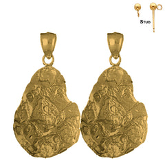 14K oder 18K Gold 40mm Nugget Ohrringe