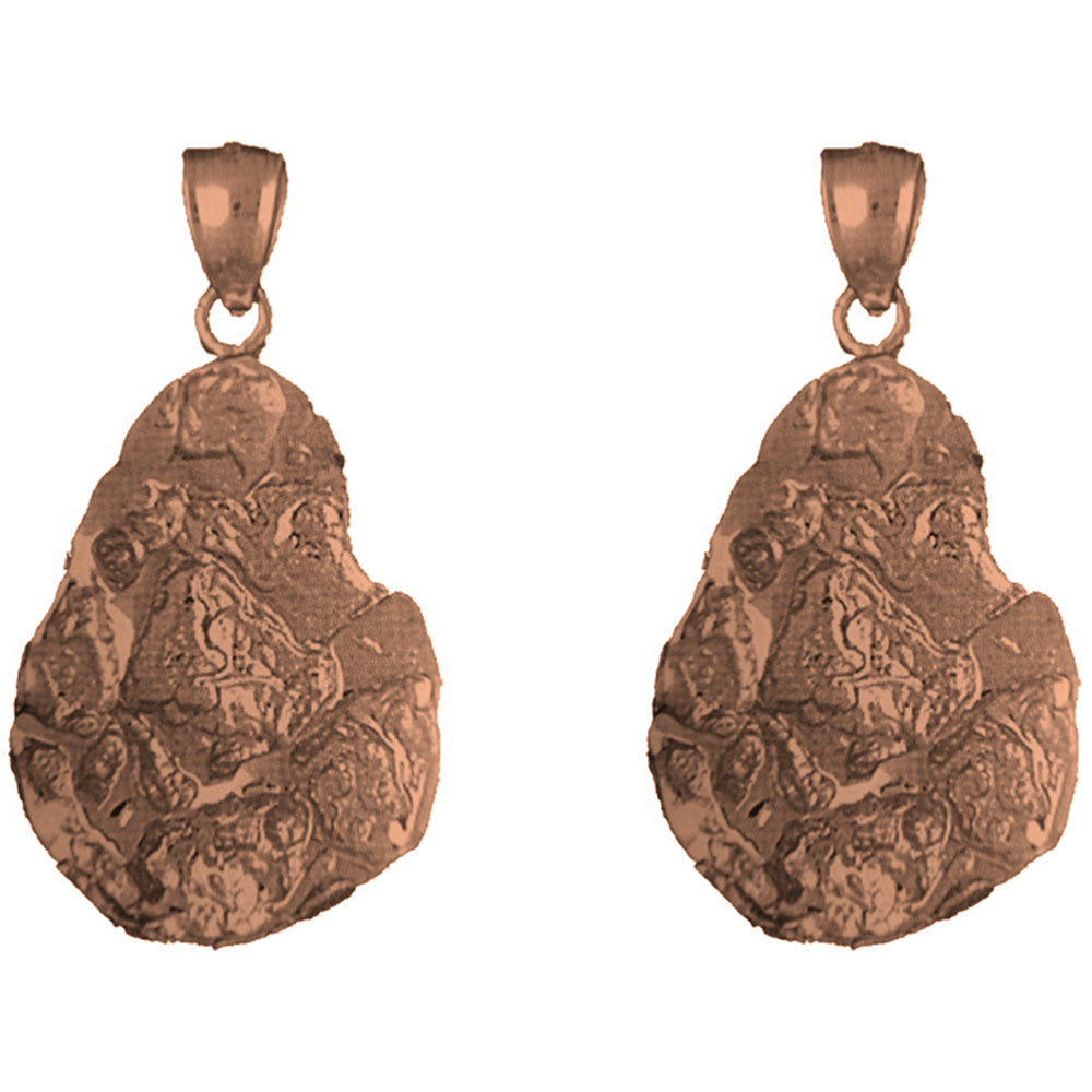 14K or 18K Gold 40mm Nugget Earrings