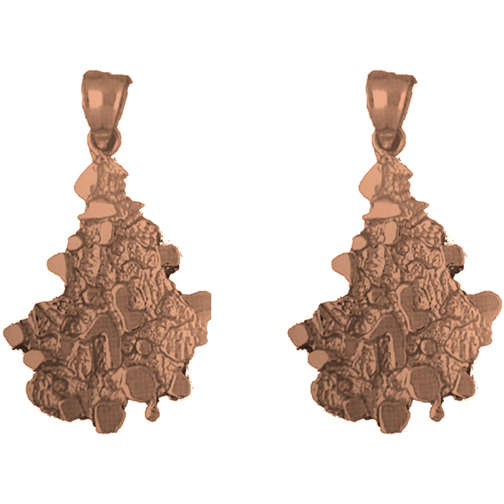 14K or 18K Gold 40mm Nugget Earrings