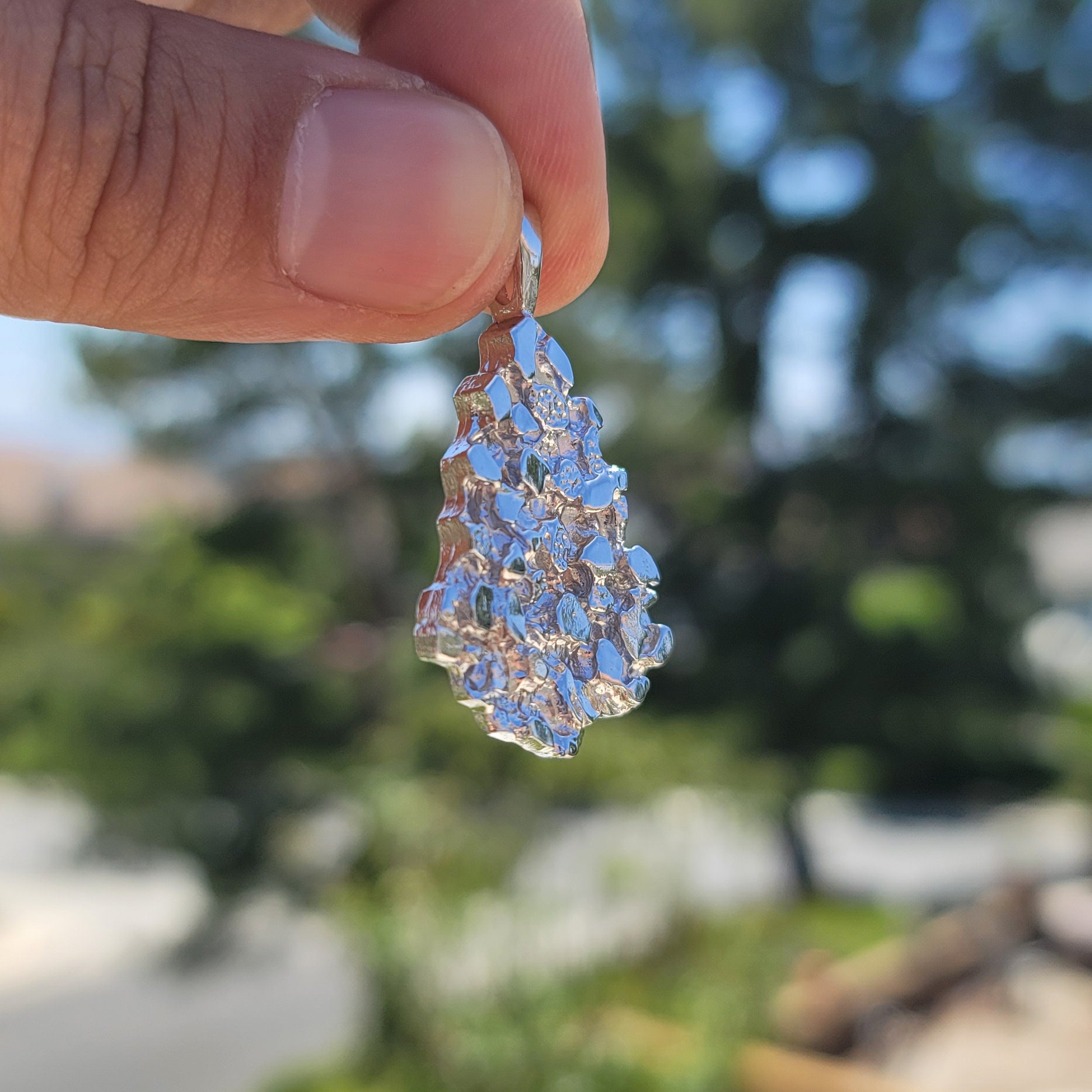 10K, 14K or 18K Gold Nugget Pendant