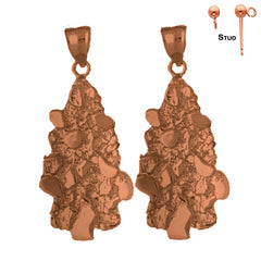 14K oder 18K Gold 43mm Nugget Ohrringe