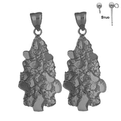 14K oder 18K Gold 43mm Nugget Ohrringe