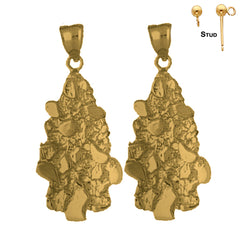 14K oder 18K Gold 43mm Nugget Ohrringe