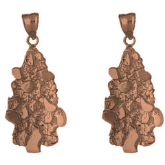 14K or 18K Gold 43mm Nugget Earrings