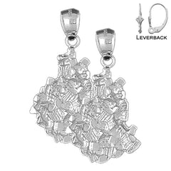 14K oder 18K Gold 36mm Nugget Ohrringe