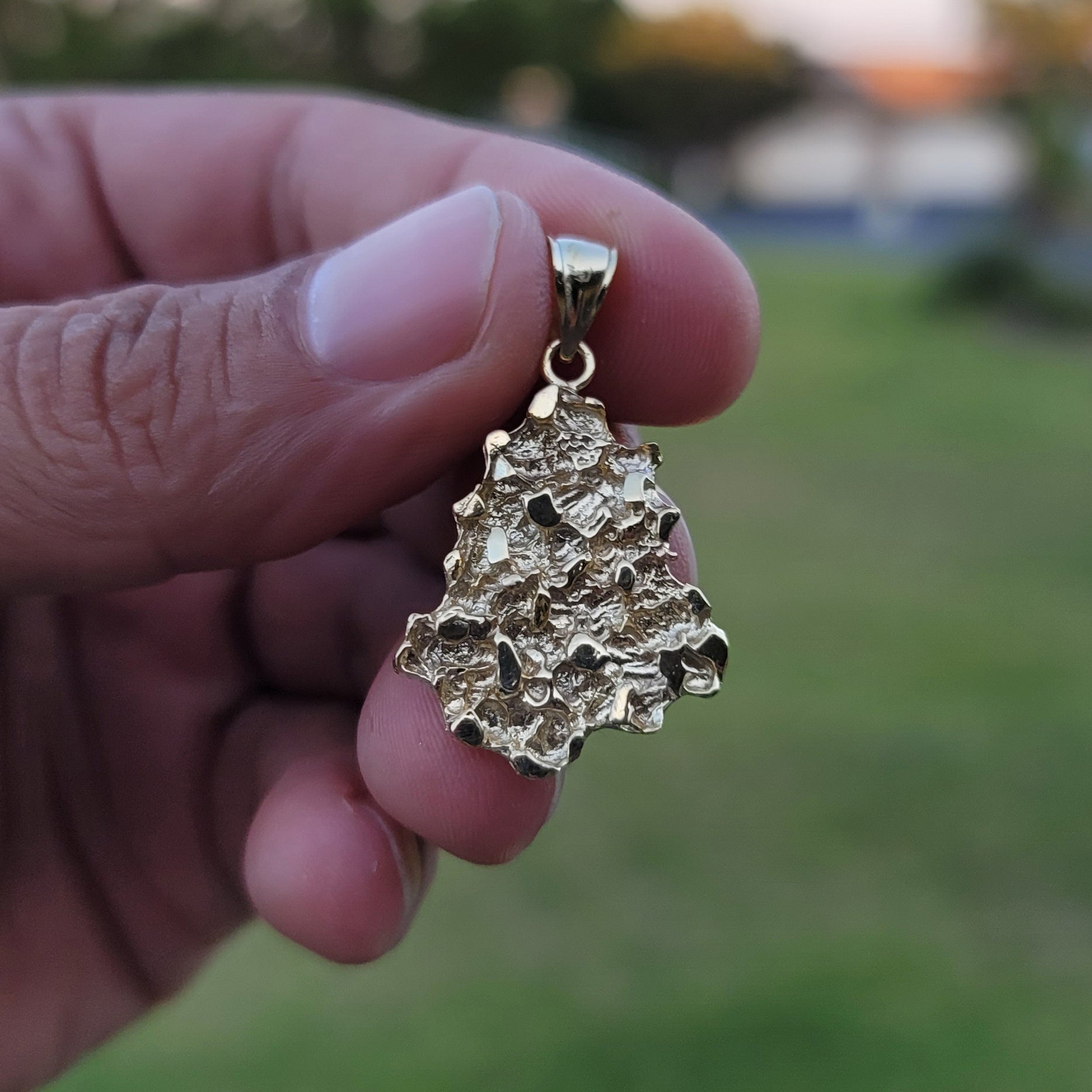 10K, 14K or 18K Gold Nugget Pendant