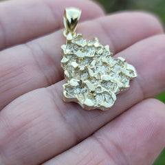 10K, 14K or 18K Gold Nugget Pendant