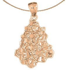 10K, 14K or 18K Gold Nugget Pendant