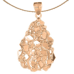 10K, 14K or 18K Gold Nugget Pendant