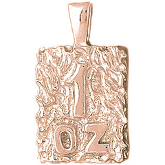 10K, 14K or 18K Gold "1 Oz" Nugget Pendant