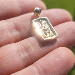 Colgante de pepita de oro de 10 quilates, 14 quilates o 18 quilates de "1 oz"