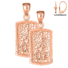 14K or 18K Gold "1 Oz" Nugget Earrings