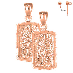 14K or 18K Gold "1 Oz" Nugget Earrings