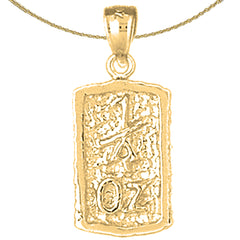 Colgante de pepita de oro de 10 quilates, 14 quilates o 18 quilates de "1 oz"