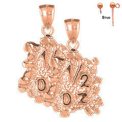 14K or 18K Gold "1/2 Oz" Nugget Earrings