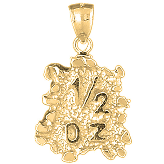 10K, 14K or 18K Gold "1/2 Oz" Nugget Pendant
