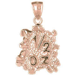 10K, 14K or 18K Gold "1/2 Oz" Nugget Pendant