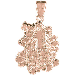 10K, 14K or 18K Gold "1 Oz" Nugget Pendant