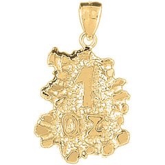 10K, 14K or 18K Gold "1 Oz" Nugget Pendant