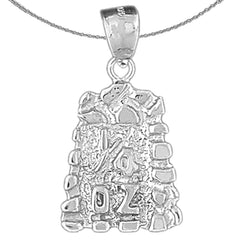 Colgante de pepita de oro de 10 quilates, 14 quilates o 18 quilates de "1/4 oz"