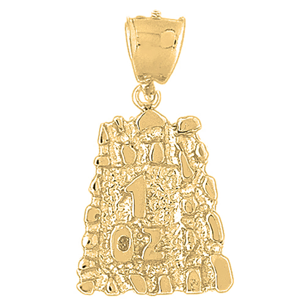 10K, 14K or 18K Gold "1 Oz" Nugget Pendant