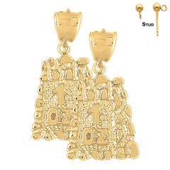 14K or 18K Gold "1 Oz" Nugget Earrings