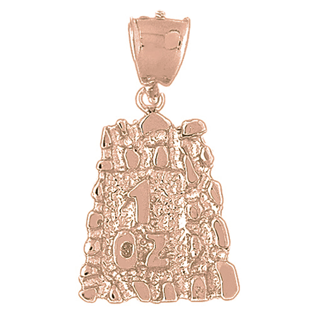 10K, 14K or 18K Gold "1 Oz" Nugget Pendant
