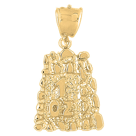 10K, 14K or 18K Gold "1 Oz" Nugget Pendant