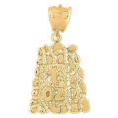 10K, 14K or 18K Gold "1 Oz" Nugget Pendant