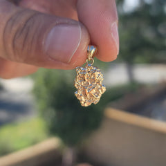 14K or 18K Gold "14K" Nugget Pendant